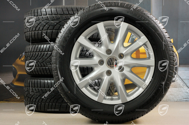 18" Cayenne Winterräder Satz, Felgen 8J x 18 ET53 + Winterreifen Dunlop SP Winter Sport 3D 255/55 R18, mit RDK-Sensoren