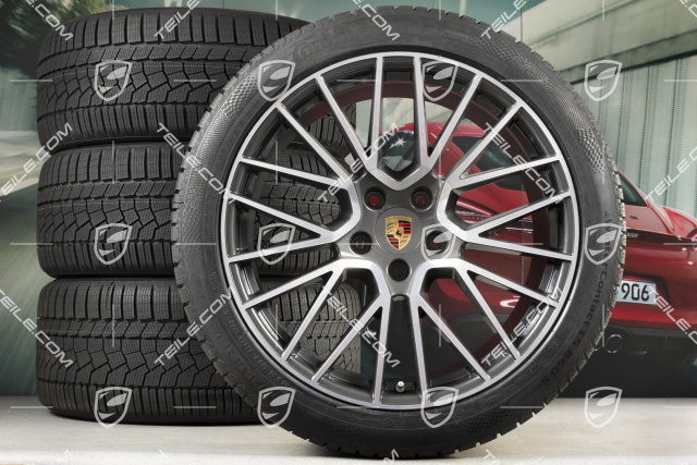 21" Cayenne COUPÉ RS Spyder Winterräder Satz, Felgen 9,5J x 21 ET46 + 11,0J x 21 ET49 + NEUE Continental Winterreifen 275/40 R21 + 305/35 R21, mit RDK-Sensoren