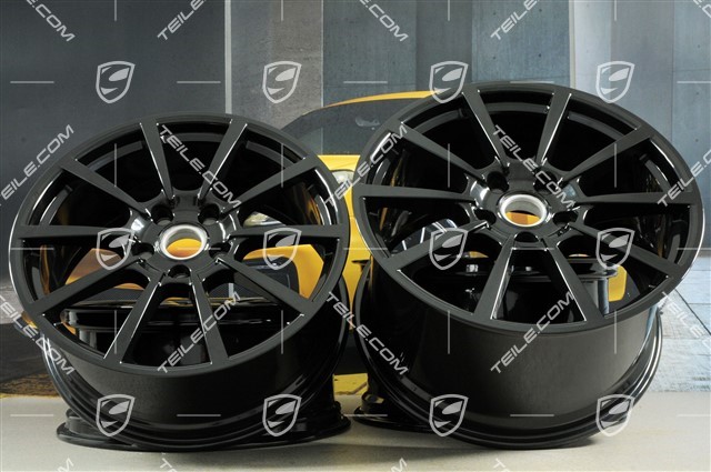 20-inch Carrera Classic (II) wheel rim set, 8,5 J x 20 ET49 + 11,5 J x 20 ET76, in black high gloss