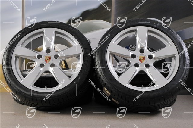19-inch Cayman S summer wheel set, 8J x 19 ET57 + 9,5J x 19 ET45, tyres 235/40 ZR19 + 265/40 ZR19 + TPM
