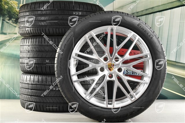 21-inch Cayenne Coupe RS Spyder Design summer wheel set, rims 9,5J x 21 ET46 + 11,0J x 21 ET49 + Pirelli P Zero summer tyres 285/45 R21 + 315/40 R21, with TPMS