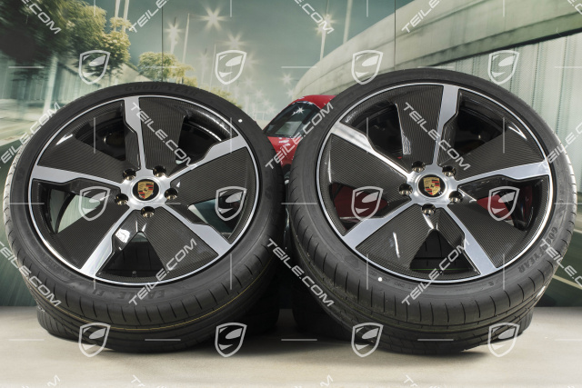 21" Exclusive Design summer wheel set, rims 9,5J x 21 ET60 + 11,5J x 21 ET66 + Goodyear summer tyres 265/35 R21 + 305/30 R21, Carbon aeroblades