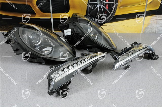 BiXenon headlamp + additional headlamp, interior lining black, Carrera 2/4/S/4S/Targa, set (L+R)