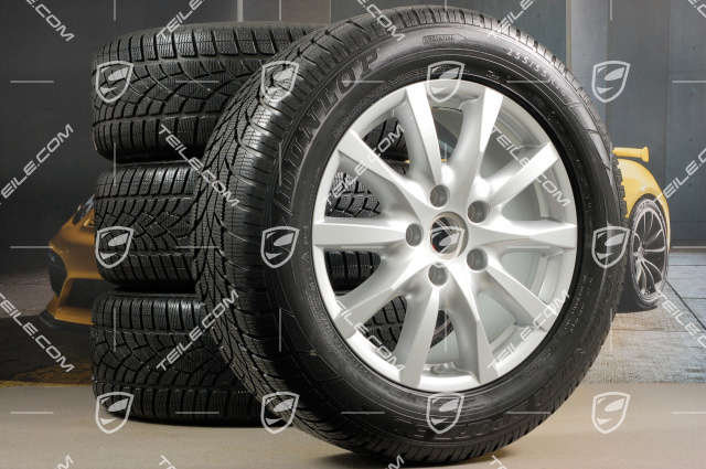 18" Cayenne Winterräder Satz, Felgen 8J x 18 ET53 + Winterreifen Dunlop SP Winter Sport 3D 255/55 R18, mit RDK-Sensoren