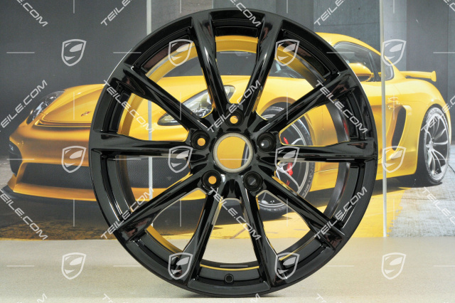 19-inch Boxster S wheel rim set, 8J x 19 ET57 + 10J x 19 ET45, in black high gloss