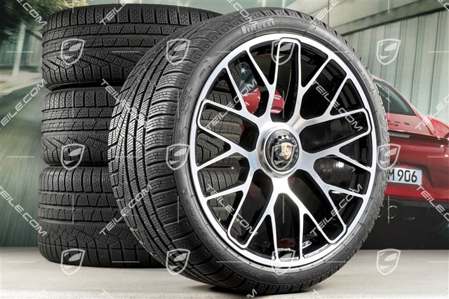 20" Turbo S Koła zimowe komplet do Turbo S / GTS, centralnie mocowane, felgi 8,5J x 20 ET51 + 11J x 20 ET59 + NOWE opony zimowe Pirelli Sottozero II 245/35 R20+295/30 R20, czujniki ciśnienia