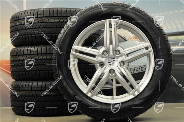 19-inch winter wheels set "Cayenne Design II" facelift 2014->, alloy rims 8,5J x 19 ET59 + NEW Pirelli winter tyres 265/50 R19, with TPM