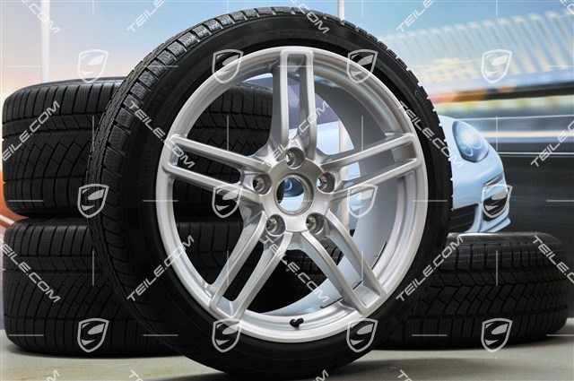 19" Winterräder Satz Carrera, Felgen 8,5J x 19 ET54 + 11J x 19 ET48 + Continental Winterreifen 235/40 R19 + 295/35 R19, mit RDK-Sensoren