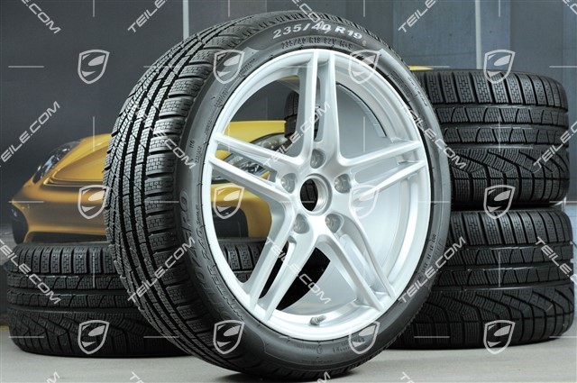 19" Winterräder Satz Carrera, Felgen 8,5J x 19 ET50 + 11J x 19 ET56 + NEUE Pirelli Sottozero II Winterreifen 235/40 R19 + 295/35 R19, nicht für Fahrzeuge mit PCCB + nicht für Fahrzeuge mit Hinterachslenkung