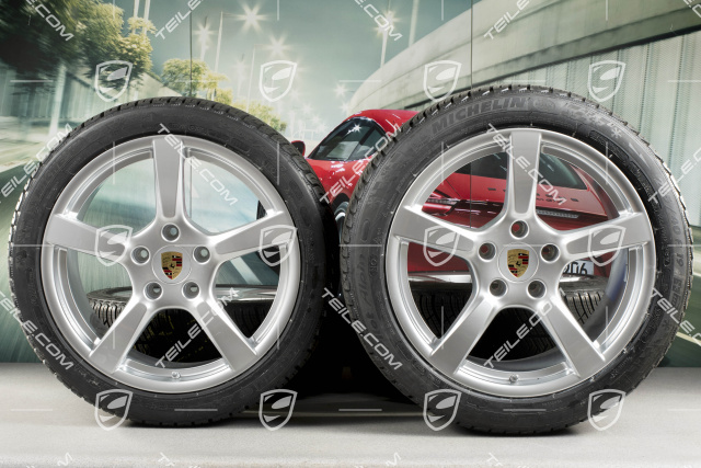 19" Cayman S Winterräder Satz, Felgen 8J x 19 ET57 + 10J x 19 ET45, Michelin Pilot Alpin 4 Winterreifen 235/40 R19 + 265/40 R19