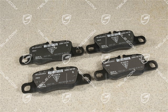 Brake pads, rear axle, for Black / silver / red