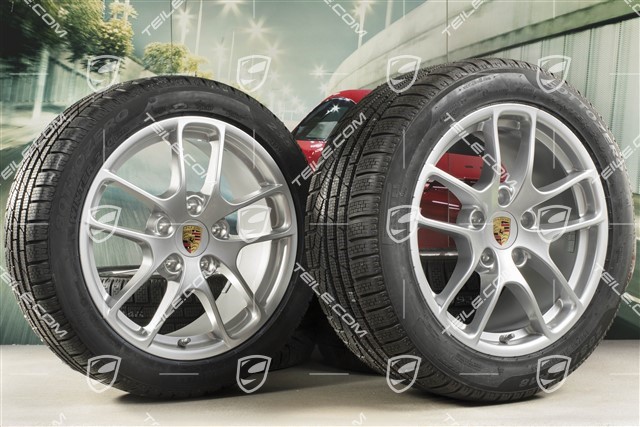 18" Cayman winter wheels set, rims 8J x 18 ET57 + 9,5J x 18 ET49 + NEW Pirelli Sottozero II winter tires 235/45 R18 + 265/45 R18