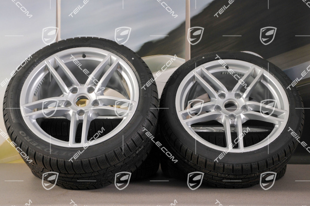 19" Winterräder Satz Carrera, Felgen 8,5J x 19 ET54 + 11J x 19 ET48 + Pirelli Winterreifen 235/40 R19 + 295/35 R19, ohne RDK-Sensoren