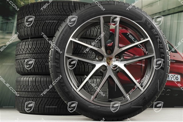 20" "Macan S" Winterräder Satz, Felgen 9J x 20 ET26 + 10J x 20 ET19, Michelin Winterreifen 265/45 R 20 + 295/40 R 20, titan dunkel/glanzgedreht, mit RDK-Sensoren