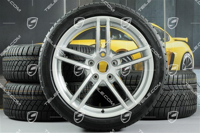 19" Carrera Winterräder Satz, 8,5J x 19 ET54 + 11J x 19 ET69, Continenetal Winterreifen 235/40 R19 + 285/35 R19, ohne RDK-Sensoren