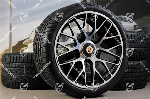 20" Turbo S Zentralverschluss Winterräder Satz für Turbo S, Felgen 8,5J x 20 ET51 + 11J x 20 ET59 + Pirelli Sottozero II Winterreifen 245/35 R20+295/30 R20, RDK-Sensoren