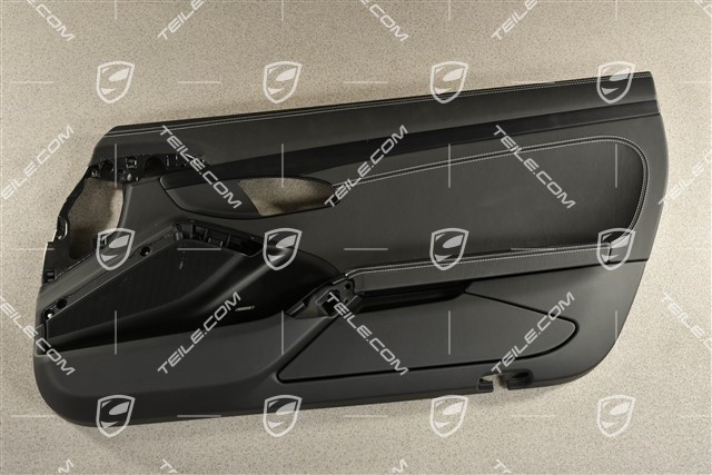 Door trim  panel / card, Leather Black / dark silver with decorative trim brushed aluminum, Bose, R