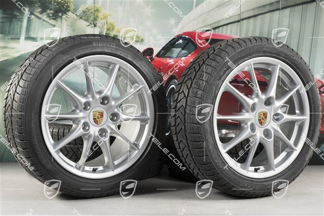 17-inch Carrera II winter wheel set, rims 7Jx 17 ET50 + 9J x 17 ET55 + NEW winter tyres 205/50 R17