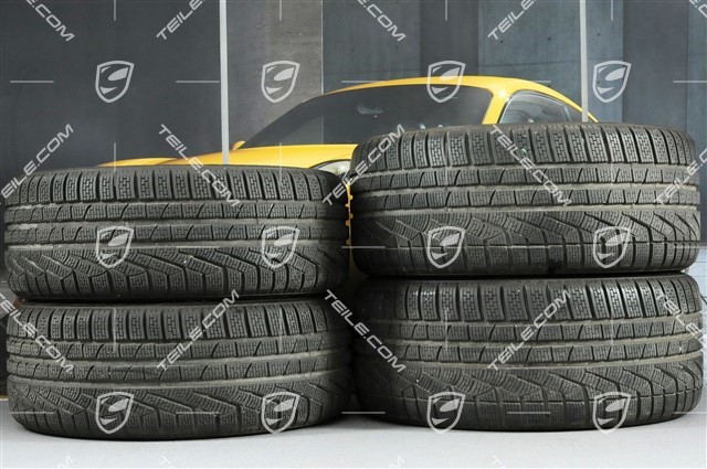 18" komplet kół zimowych "Cayman", felgi 8J x 18 ET57 + 9J x 18 ET47 + opony zimowe Pirelli SottoZero2 N0 235/45 R18 + 265/45 R18, z czujnikami ciśnienia