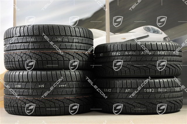 GT3 20" Winterräder Satz "Turbo S" Zentralverschluss, 9J x 20 ET51 + 11J x 20 ET59 + Pirelli Winterreifen 245/35 R20+295/30 R20, RDK-Sensoren, Schwarz-seidenmatt