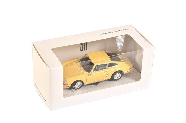 Porsche 911 2.0 1964, gelb, Welly, Maßstab 1:24