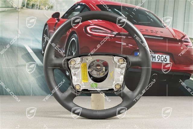 4-spoke steering wheel, leather, black