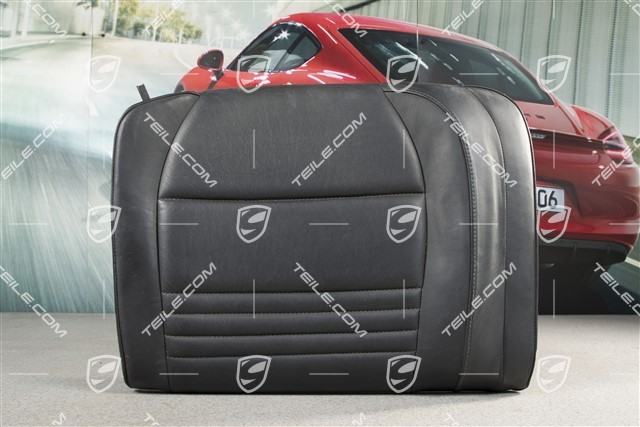 Back seat backrest, leather, black/black, Cabrio, R