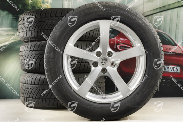 18" "Macan" Winterräder Satz, Felgen 8J x 18 ET21 + 9J x 18 ET21 + Continental Winterreifen 235/60 ZR 18 + 255/55 ZR 18, mit RDK-Sensor