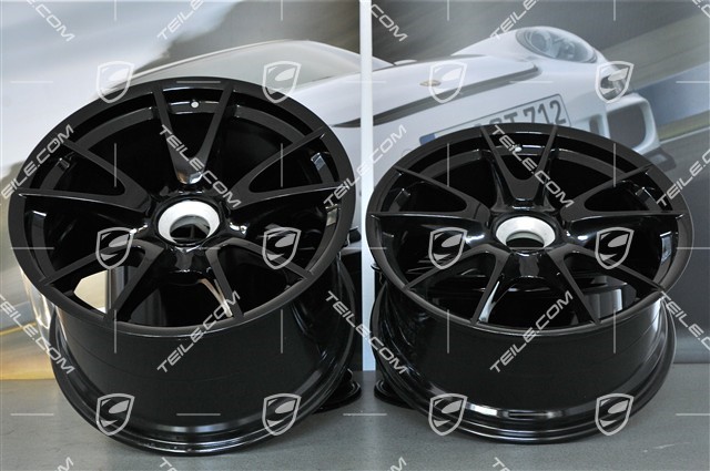 19" GT3 II RS 4.0 / GT2 RS Felgensatz, schwarz, vorne 9J x 19 ET47 + hinten 12J x 19 ET48