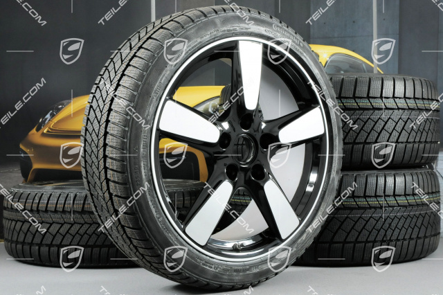 19" Koła zimowe komplet, Cayman S, 8J x 19 ET57 + 9,5J x 19 ET45, opony zimowe Continental WinterContact TS 830P 235/40 R19 + 265/40 R19, bez czujników RDK, SportClassic Exclusive Design