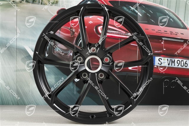 20" komplet felg 718 Cayman GT4, felgi 8,5J x 20 ET61 + 11J x 20 ET50, czarny satynowy półmat