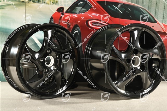 18" Felgensatz Turbo Look I, 7,5J x 18 ET50 + 10J x 18 ET65, schwarz hochglanz