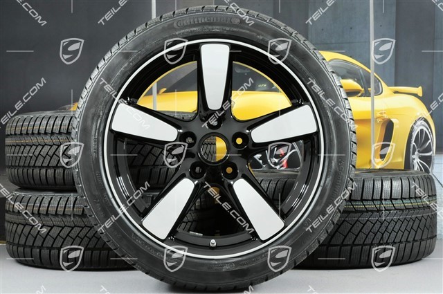 19" winter wheel set Cayman S, wheel rims (mint condition) 8J x 19 ET57 + 9,5J x 19 ET45 + NEW winter tyres Continental WinterContact TS 830P 235/40 R19 + 265/40 R19, without TPMS, SportClassic Exclusive Design