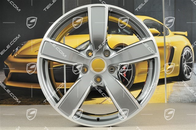 20-inch wheel rim set Carrera Sport, 8,5J x 20 ET57 + 10,5J x 20 ET47, Platinum silver metallic