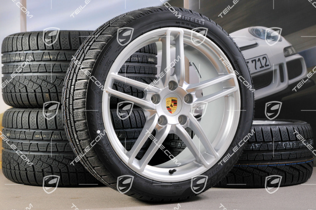 19" Winterräder Satz Carrera, Felgen 8,5J x 19 ET54 + 11J x 19 ET48 + Pirelli Winterreifen 235/40 R19 + 295/35 R19, ohne RDK-Sensoren