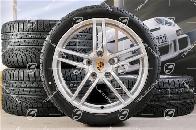 19" Winterräder Satz Carrera, Felgen 8,5J x 19 ET54 + 11J x 19 ET48 + Pirelli Winterreifen 235/40 R19 + 295/35 R19, ohne RDK-Sensoren