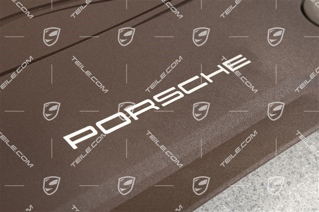 Gummi-Fußmatten Satz, zweiteilig, mit Porsche Silhouette und "Porsche" Schriftzug, trüffelbraun