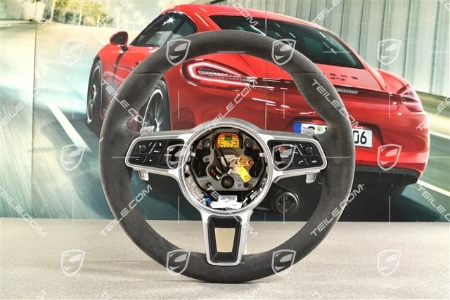 Multifunction steering wheel, 3-spoke, heated, Alcantara Black / Sport Chrono Paket Plus