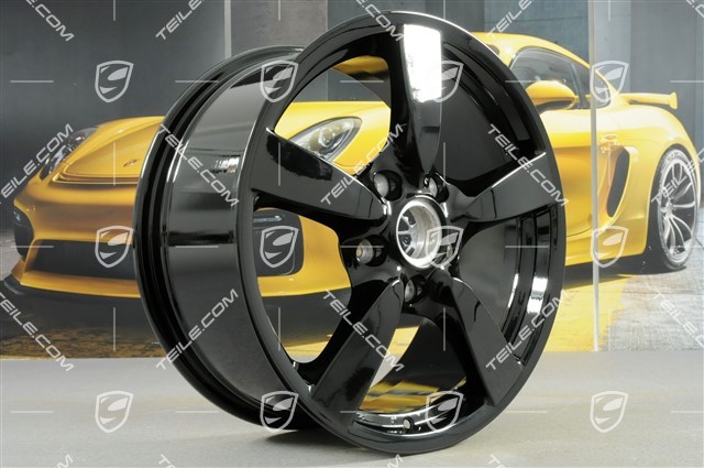 18" Cayman S Felgensatz, 8J x 18 x ET57 + 9J x 18 x ET43, schwarz hochglanz