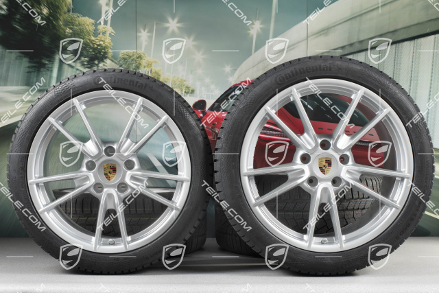 19"+20" Carrera Winterräder Satz, Felgen 8,5J x 19 ET52 + 11J x 20 ET66 + Continental Winterreifen 235/40 R19 + 295/35 R20, mit RDK-Sensoren