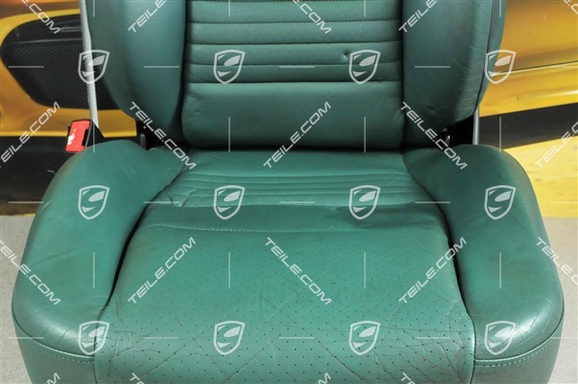 Fotel, regulowane manualnie, skóra, Zielony, uszkodzony L