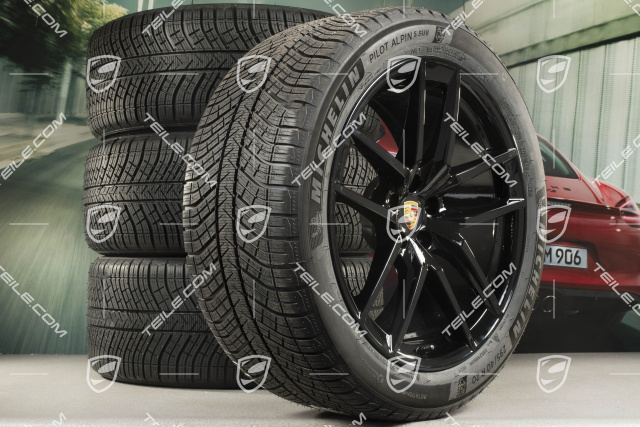 20" "Macan S" Winterräder Satz, Felgen 9J x 20 ET26 + 10J x 20 ET19 + NEUE Michelin Winterreifen 265/45 R 20 + 295/40 R 20, schwarz seidenmatt, mit RDK-Sensoren