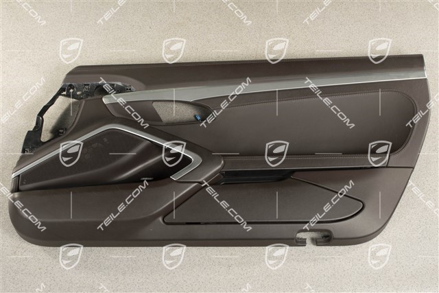 Door trim  panel / card with decorative trim galvanised, Leather Espresso, Bose, R
