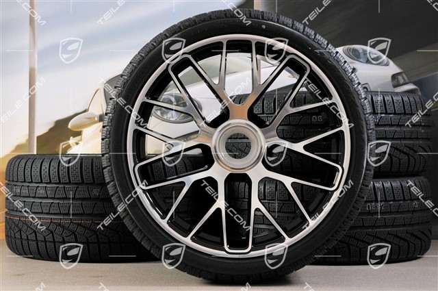20" Turbo S central locking winter wheel set for Turbo S / GTS, wheels 8,5J x 20 ET51 + 11J x 20 ET59 + Pirelli Sottozero II winter wheels 245/35 R20+295/30 R20, TPMS