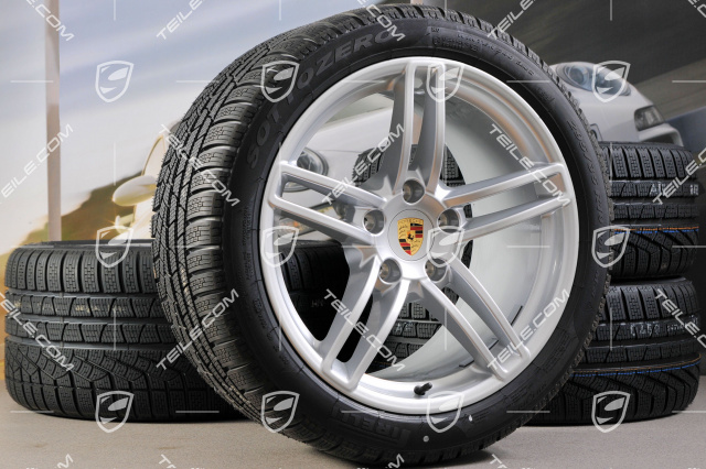 19" Winterräder Satz Carrera, Felgen 8,5J x 19 ET54 + 11J x 19 ET48 + Pirelli Winterreifen 235/40 R19 + 295/35 R19, ohne RDK-Sensoren