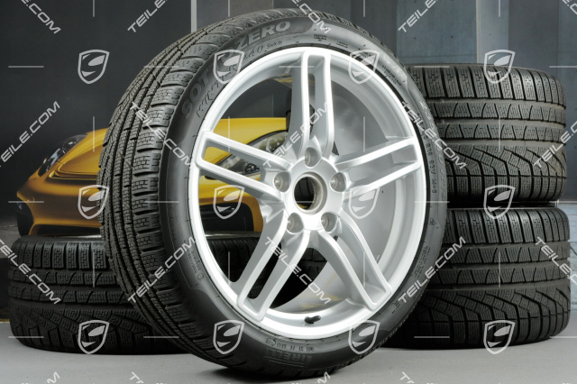 19" Winterräder Satz Carrera, Felgen 8,5J x 19 ET54 + 11J x 19 ET48 + NEUE Winterreifen 235/40 R19 + 295/35 R19, ohne RDK-Sensoren