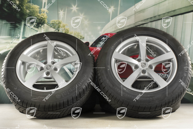 18" "Macan" Winterräder Satz, Felgen 8J x 18 ET21 + 9J x 18 ET21 + Continental Winterreifen 235/60 ZR 18 + 255/55 ZR 18, mit RDK-Sensor