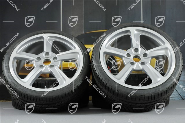 20" Cayman GT4 SportTechno Winterräder Satz, Felgen 8,5J x 20 ET57 + 10J x 20 ET50 + Michelin Winterreifen 235/35 R20 + 275/30 R20, mit RDK-Sensoren