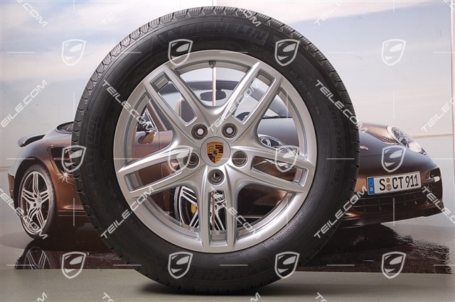 19-inch Cayenne Turbo summer wheel set, 4 wheels 8,5 J x 19 ET 59 + 4 tyres  265/50 R 19 110Y XL, with TPMS