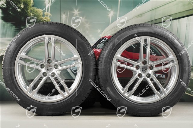 19" "Macan Sport" Winterräder Satz, Felgen 8,5J x 19 ET21 + 9J x 19 ET21 + NEUE Pirelli Winterreifen 235/55 R19 + 255/50 R19, mit RDK-Sensoren